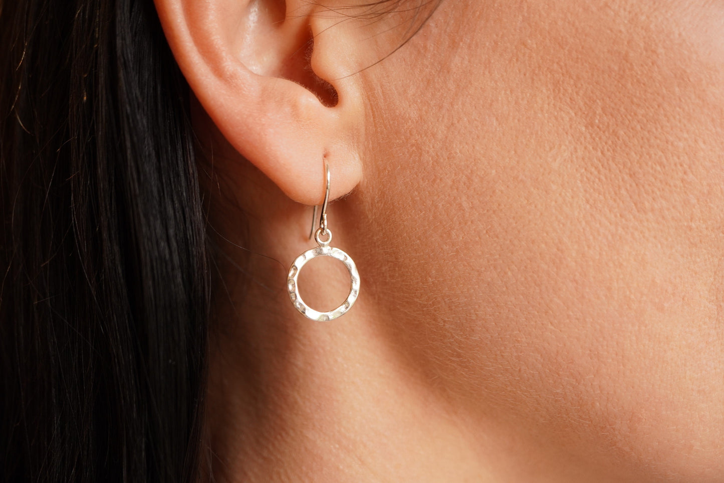 Sterling Silver Circle  Earrings * Gift for her * Hollow circle