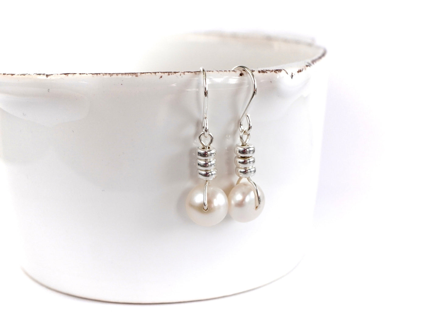Sterling Silver Pearl Earrings  * Pearl earrings * Gift for her