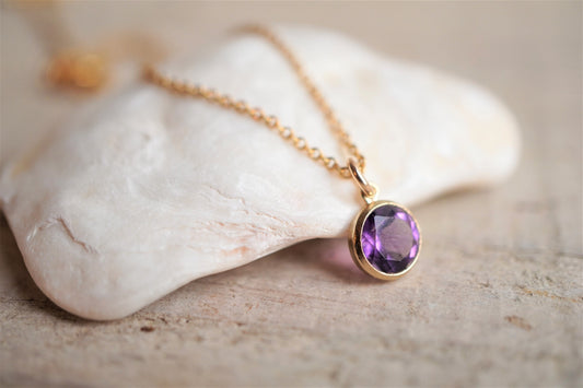 Amethyst Gold Filled Necklace * February Birthstone * Dainty jewellery * Gift for her * Feminine