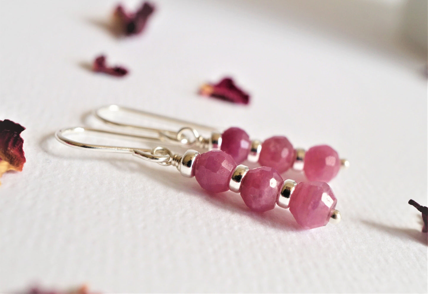 Ruby Sterling Silver Necklace* Birthstone of July* Ruby stone jewelry