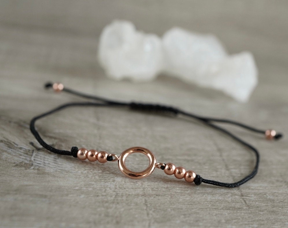 Rose Gold Filled Dainty Cord Bracelet * Feminine * Layered Bracelet *