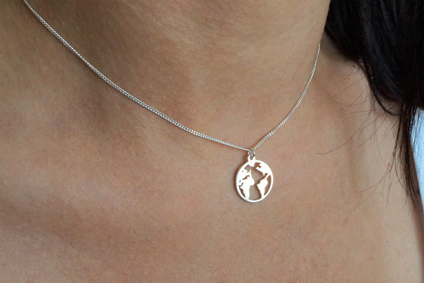 Sterling Silver Word Map Cord Bracelet * Travel fan * Map jewelry