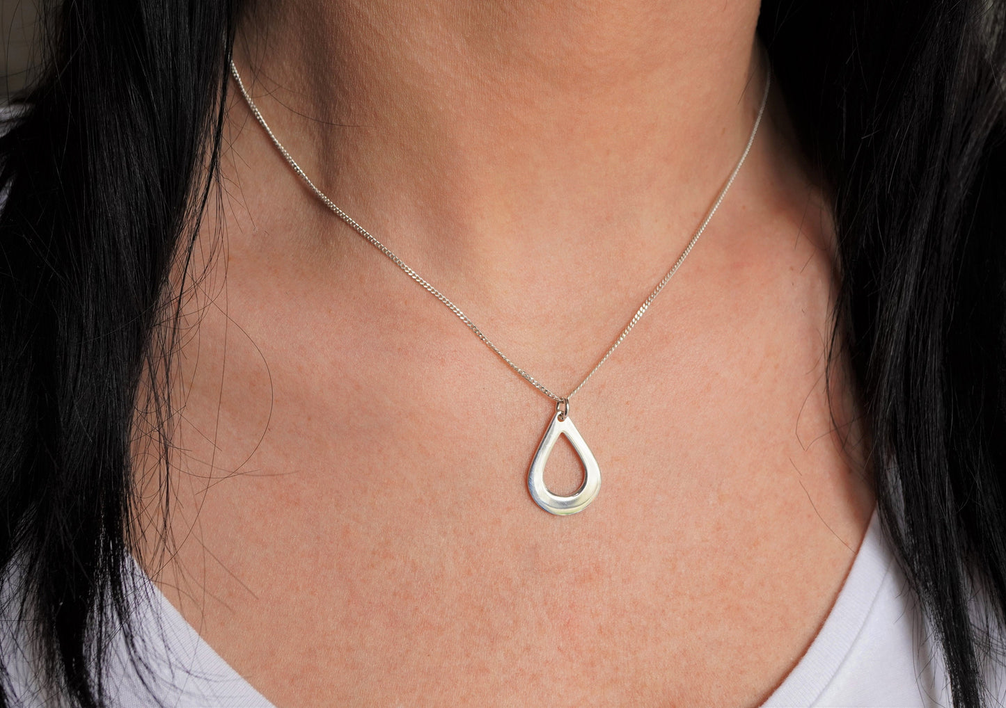 Sterling Silver Drop Delicate Necklace *Minimalist necklace * Gift for her * Feminine * Layered necklace