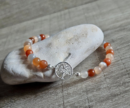 Moonstone Sterling Silver Tree of Life Bracelet * Moonstone Jewelry * Birthstone of June * Gift for her *