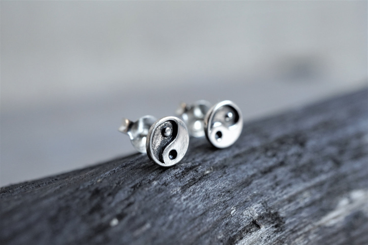 Small Yin-Yang Ear Stud Sterling silver * Gift for her * Balance earring * Yoga earrings