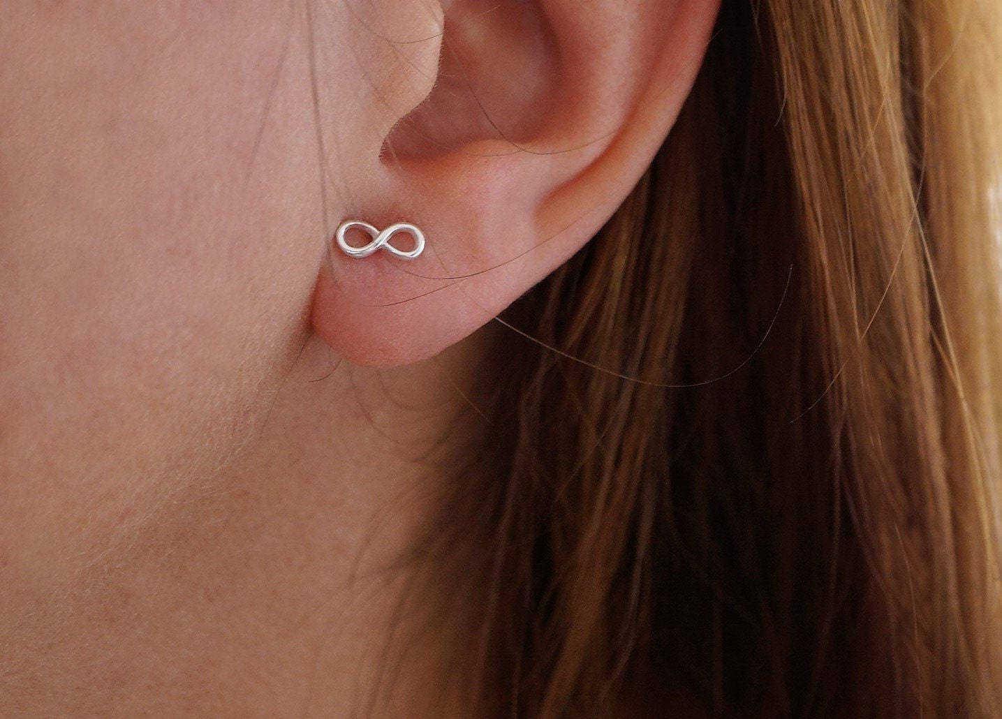 Sterling Silver Infinity Earrings * Stud earrings * Mother earrings * Forever jewelry