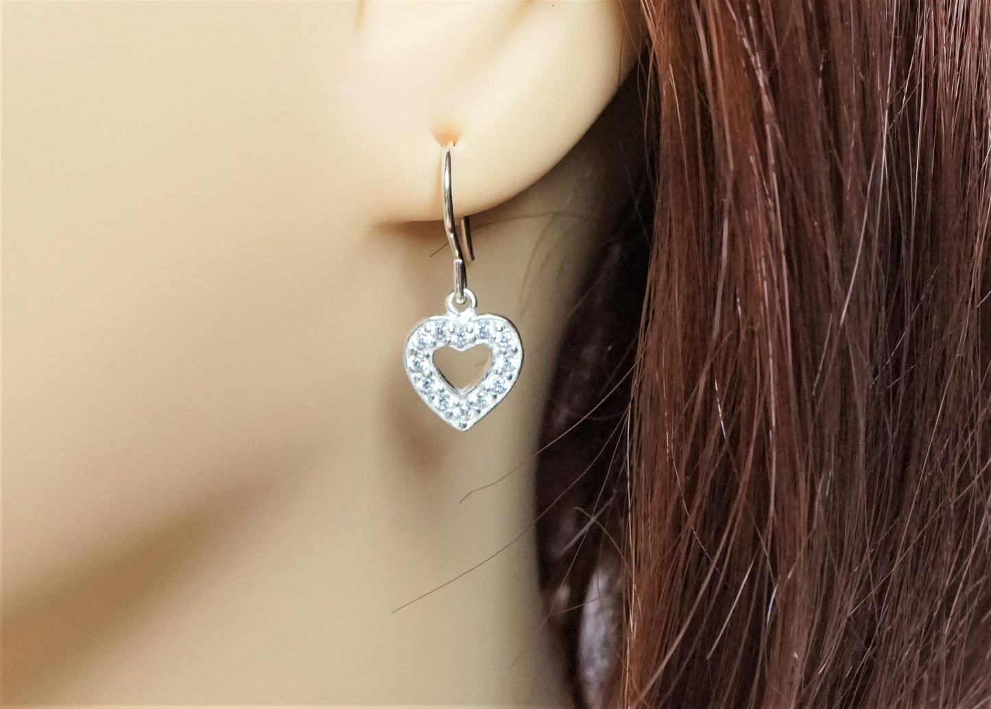 Sterling Silver Zirconia Earrings * Star jewellery * Heart gift