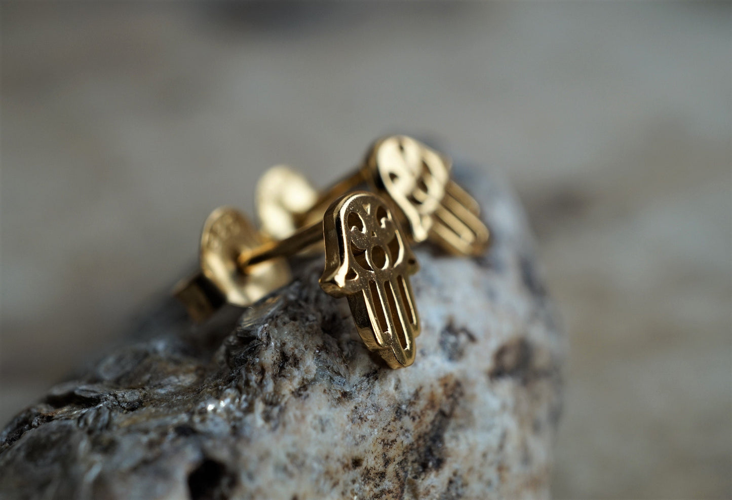 Small Hamsa Hand Sterling Silver Earrings * Hamsa jewelry * Hamsa stud earrings * Amulet