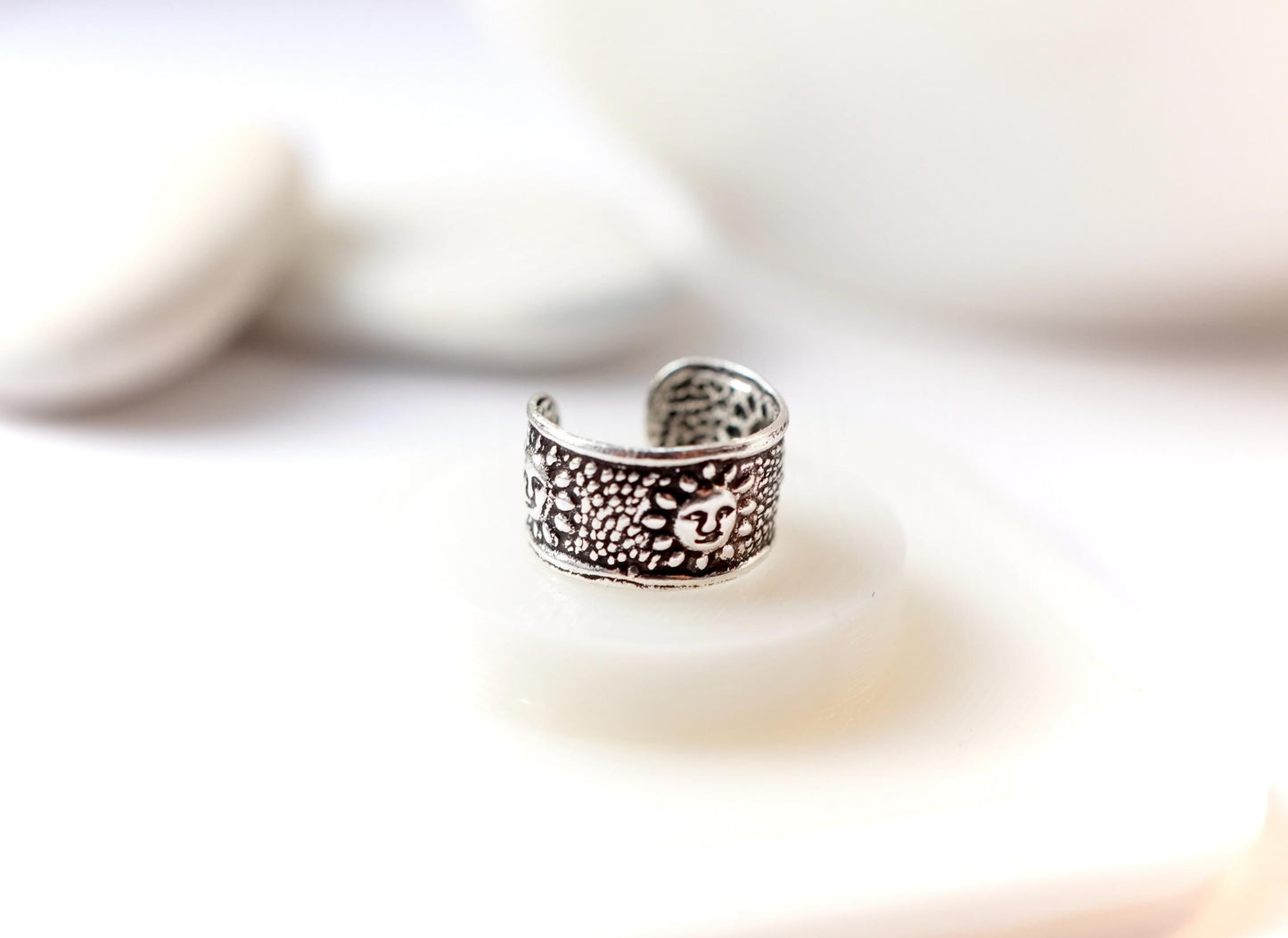 Sterling Silver Sun Ear Cuff *Sterling Silver * No hole Earrings