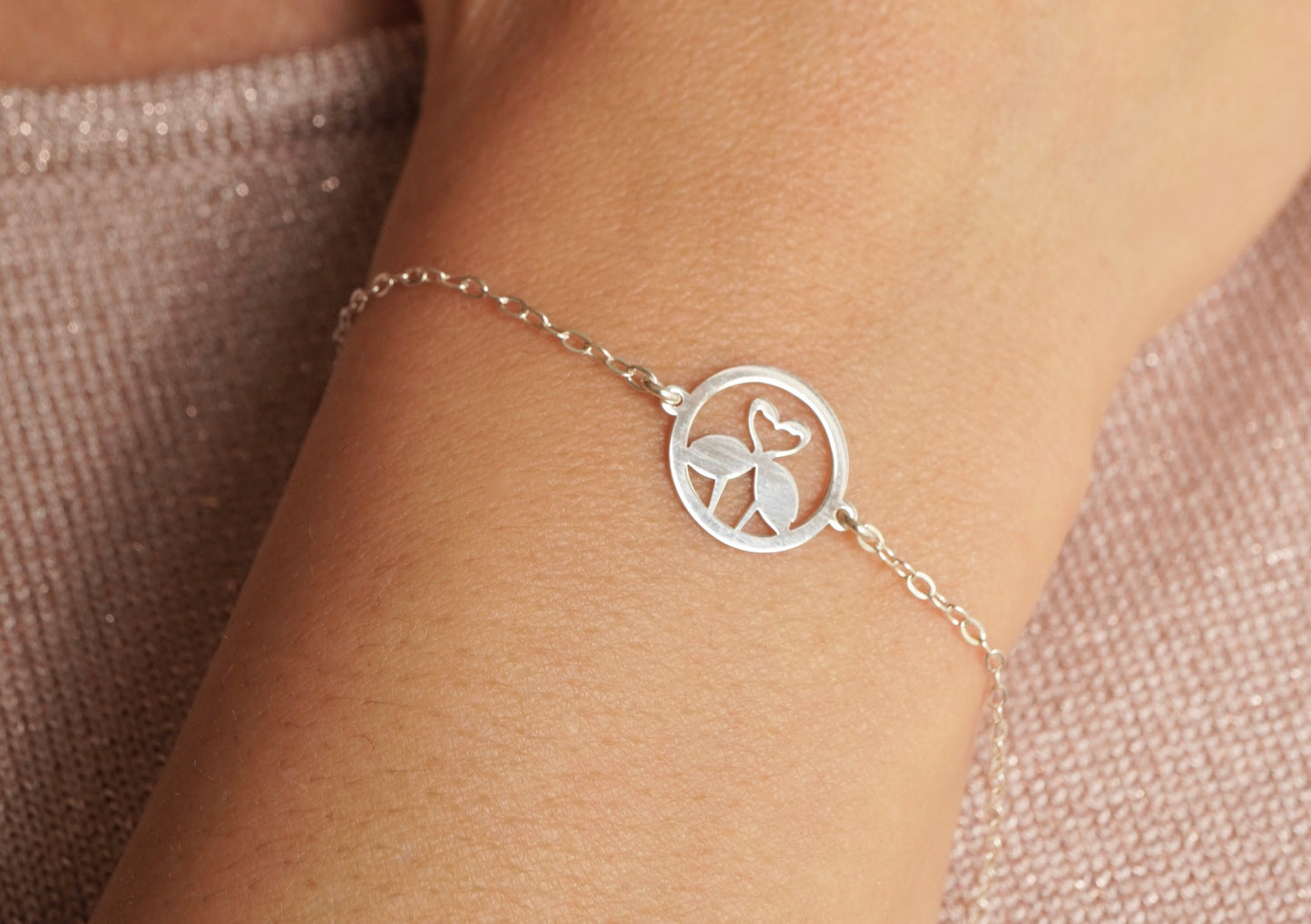 Loving Flamingo Sterling Silver Bracelet * Layered Bracelet * Dainty Bracelet * Gift for her