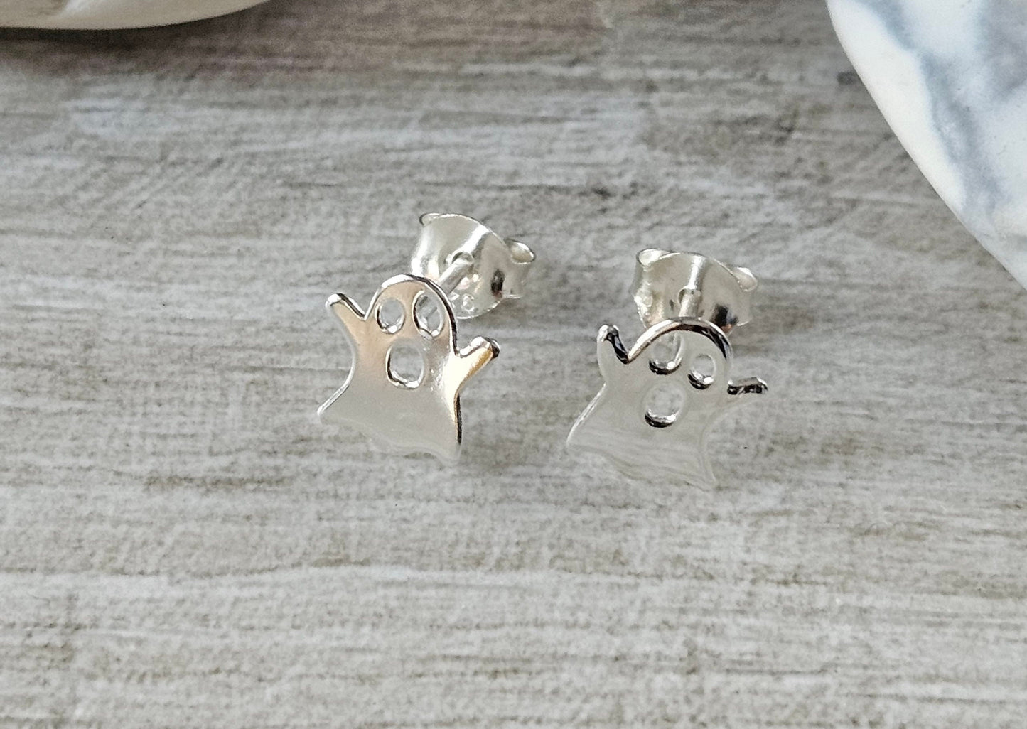 Cute Ghost Stud * Halloween earrings * Ghost earrings * Sterling silver