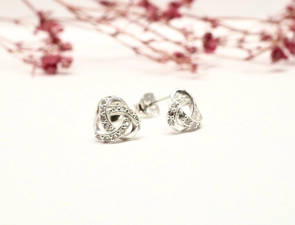 Small Sterling Silver Knot Stud * Knot Earrings *