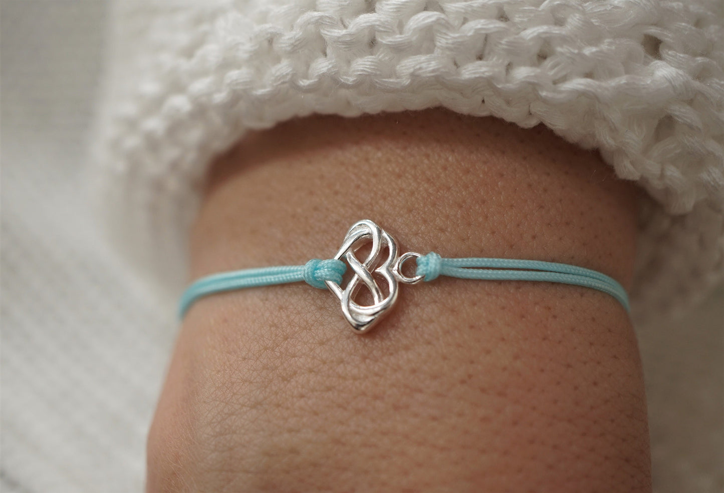 Infinity Heart Sterling Silver Cord Bracelet * Love bracelet * Adjustable Friendship Bracelet * Matching Couple Bracelets * Gift for Her * Delicate bracelet