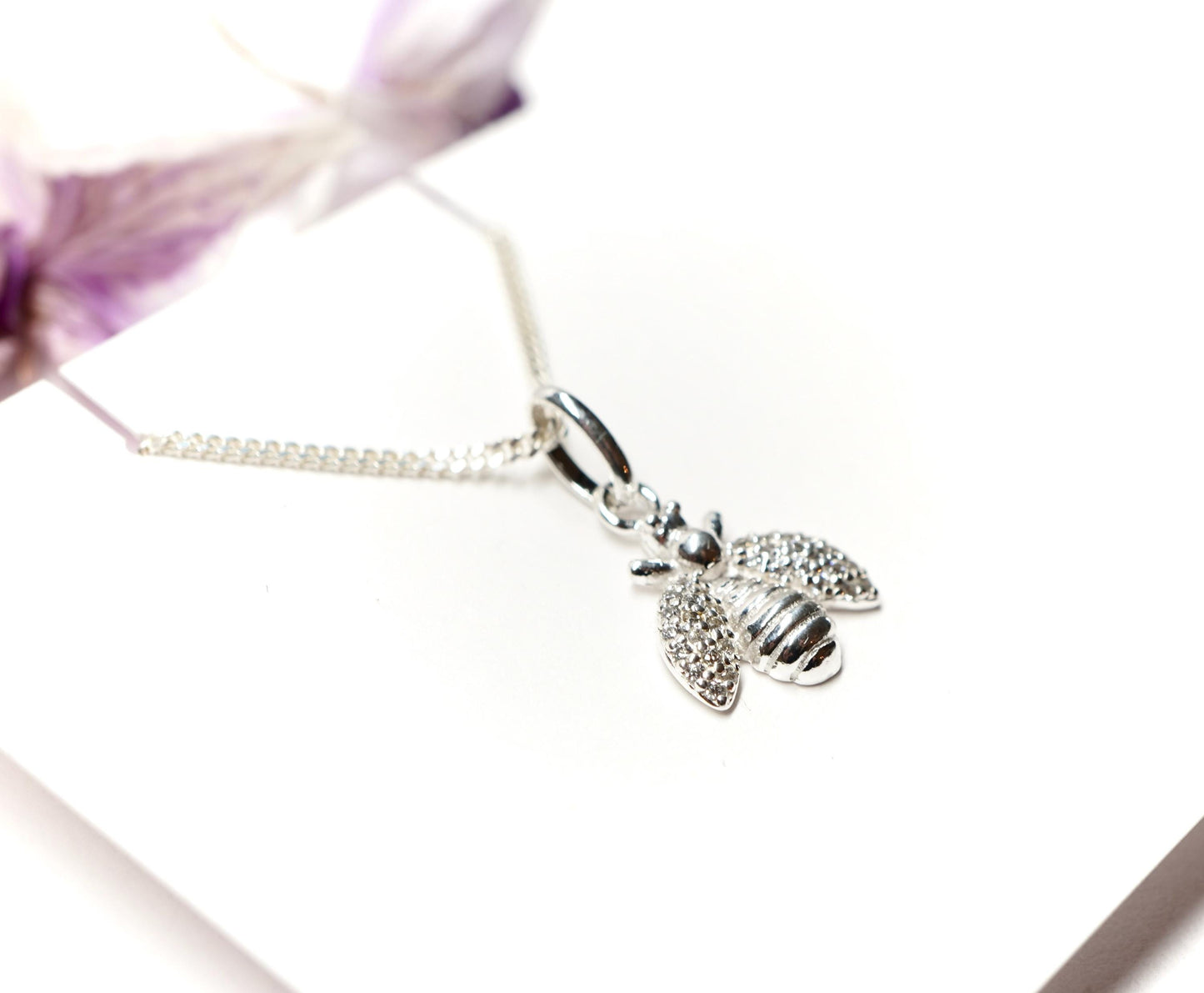 Lovely Bee Sterling Silver Necklace * Bee fan * Dainty * Gift for her * Feminine *