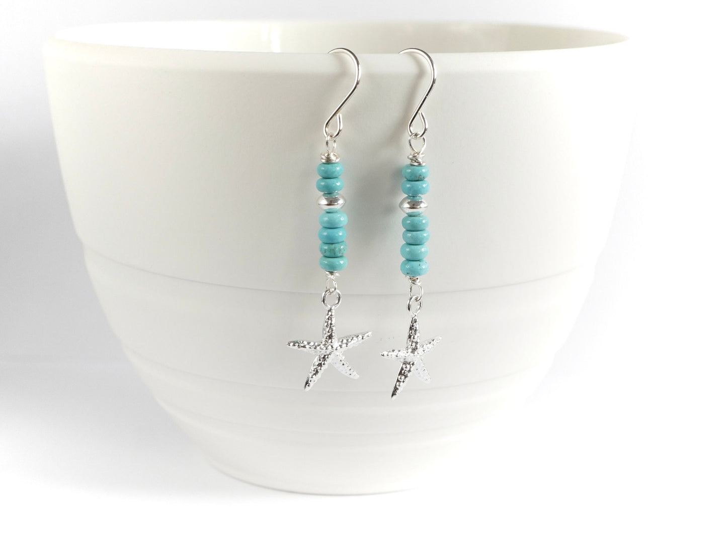 Starfish Sterling Silver Earrings * Summer jewellery * Nautical Earrings *