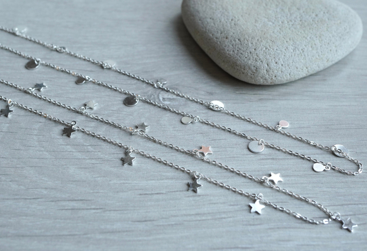 Delicate Silver Disc Necklace * Boho necklace * Gift for her * Feminine * Sterling Silver