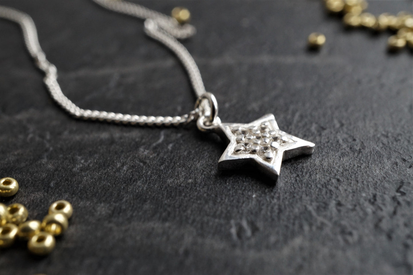 Star Charm Sterling Silver Delicate Curb Chain Necklace* Silver* Gift for her* Feminine
