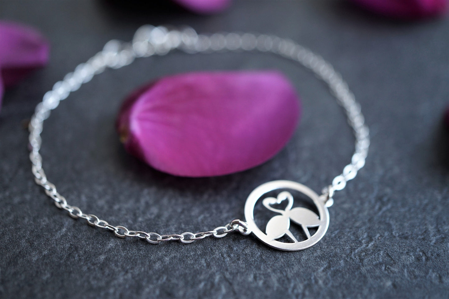 Loving Flamingo Sterling Silver Bracelet * Layered Bracelet * Dainty Bracelet * Gift for her