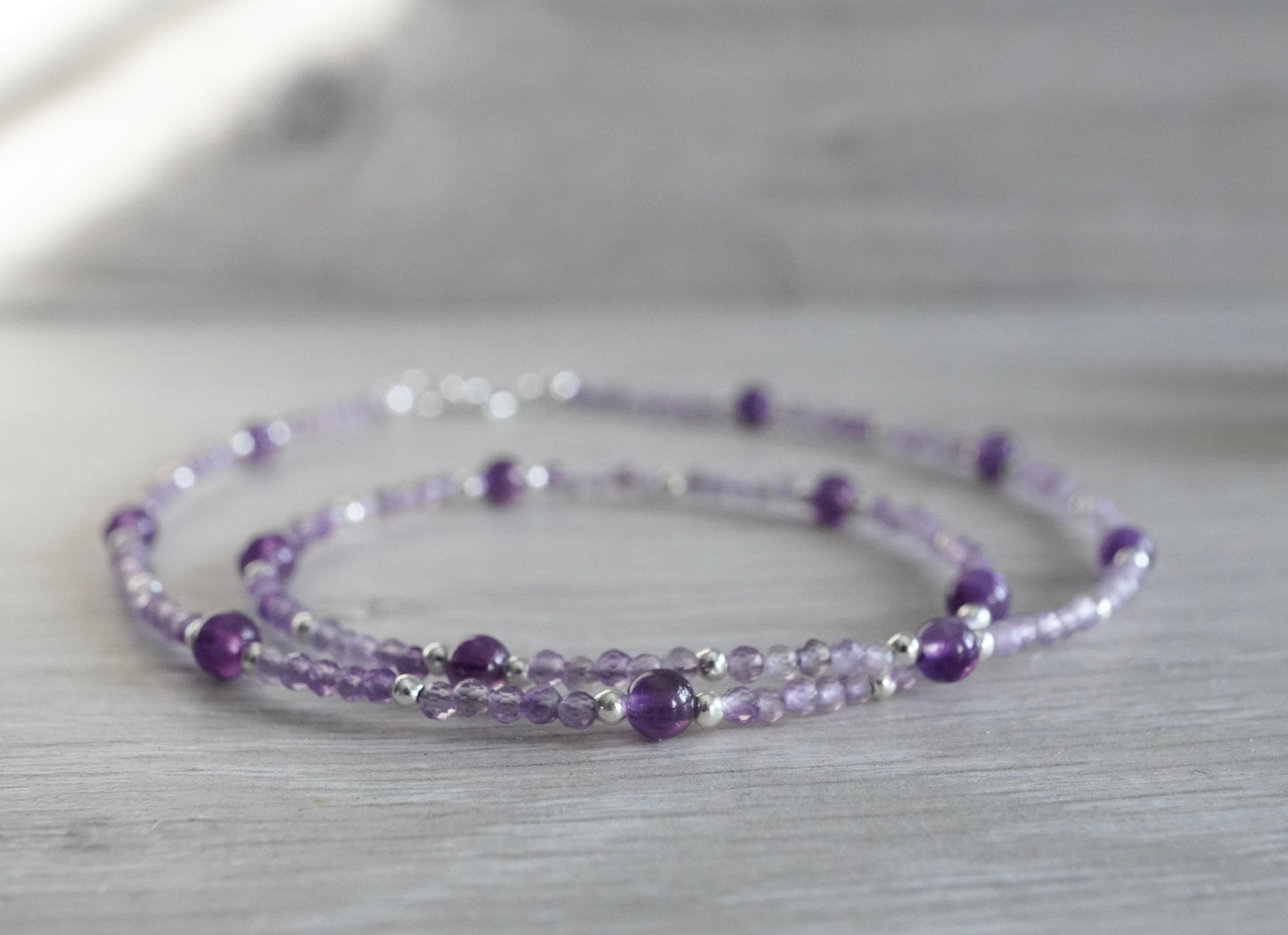 Dainty Amethyst Sterling Silver Necklace *February Birthstone Gift *Calming stone *