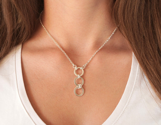 Stunning Circle Sterling Silver Necklace