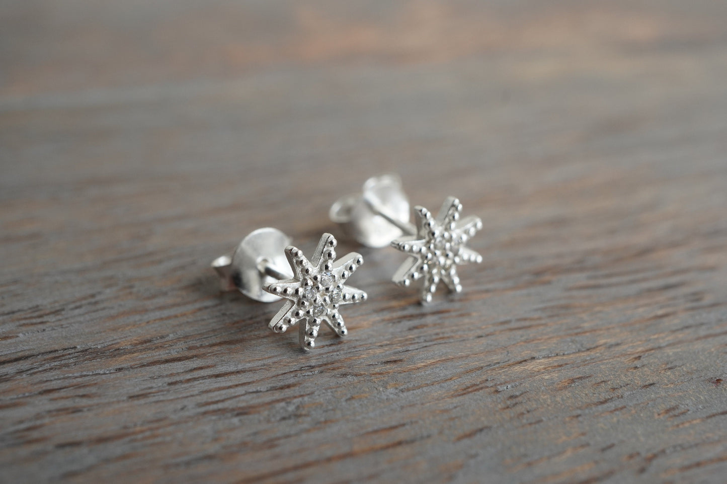 Star Stud Sterling silver * Gift for her * Star earrings * Shiny stud earrings