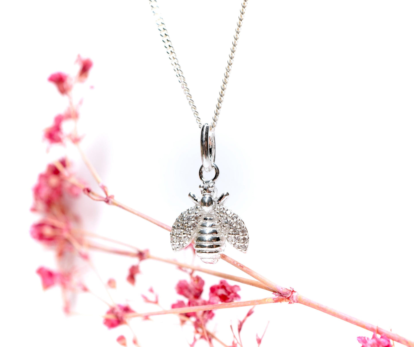 Lovely Bee Sterling Silver Necklace * Bee fan * Dainty * Gift for her * Feminine *