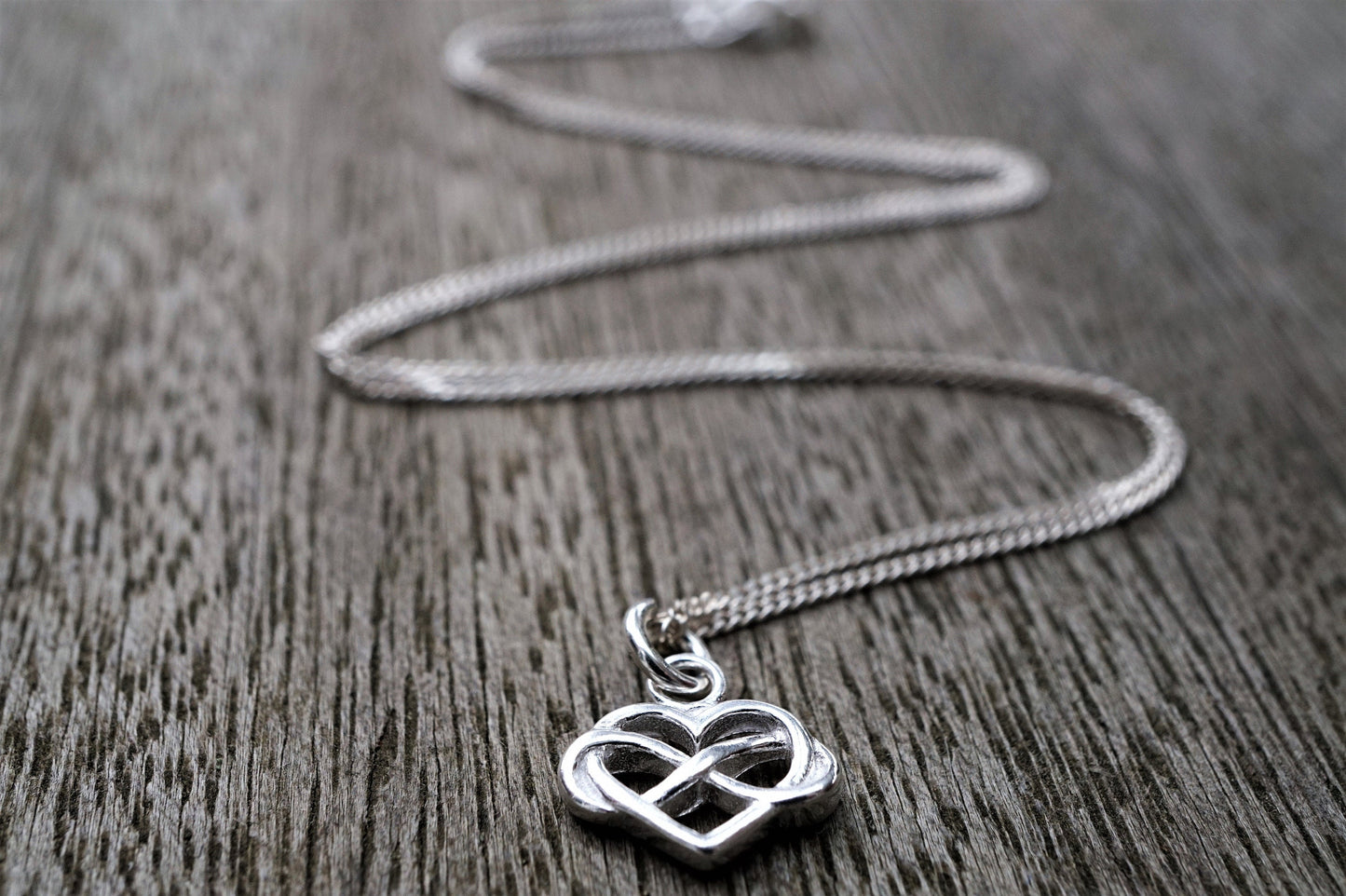 Infinity in Heart Sterling Silver Delicate Necklace* Dainty* Gift for her* Feminine* Celtic heart