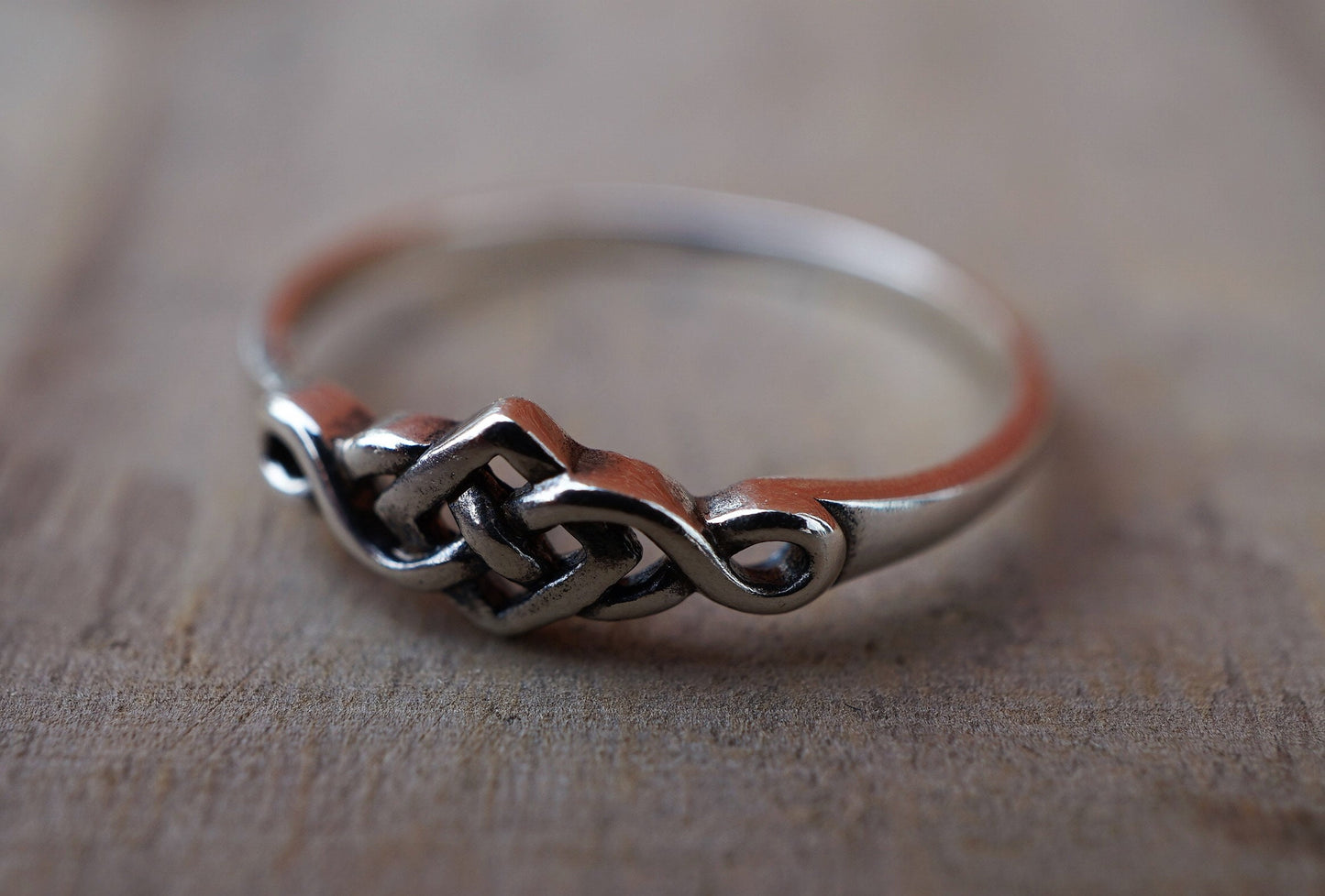 Delicate Celtic Sterling Silver Knot Ring, Size N/7, Wiccan,Pagan, Promise ring, Viking jewellery, gift for her