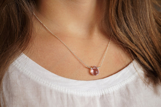 Small Fluorite Drop Necklace Sterling Silver* Dainty necklace* Gift for her* Feminine* Stone necklace* Fluorite jewelry