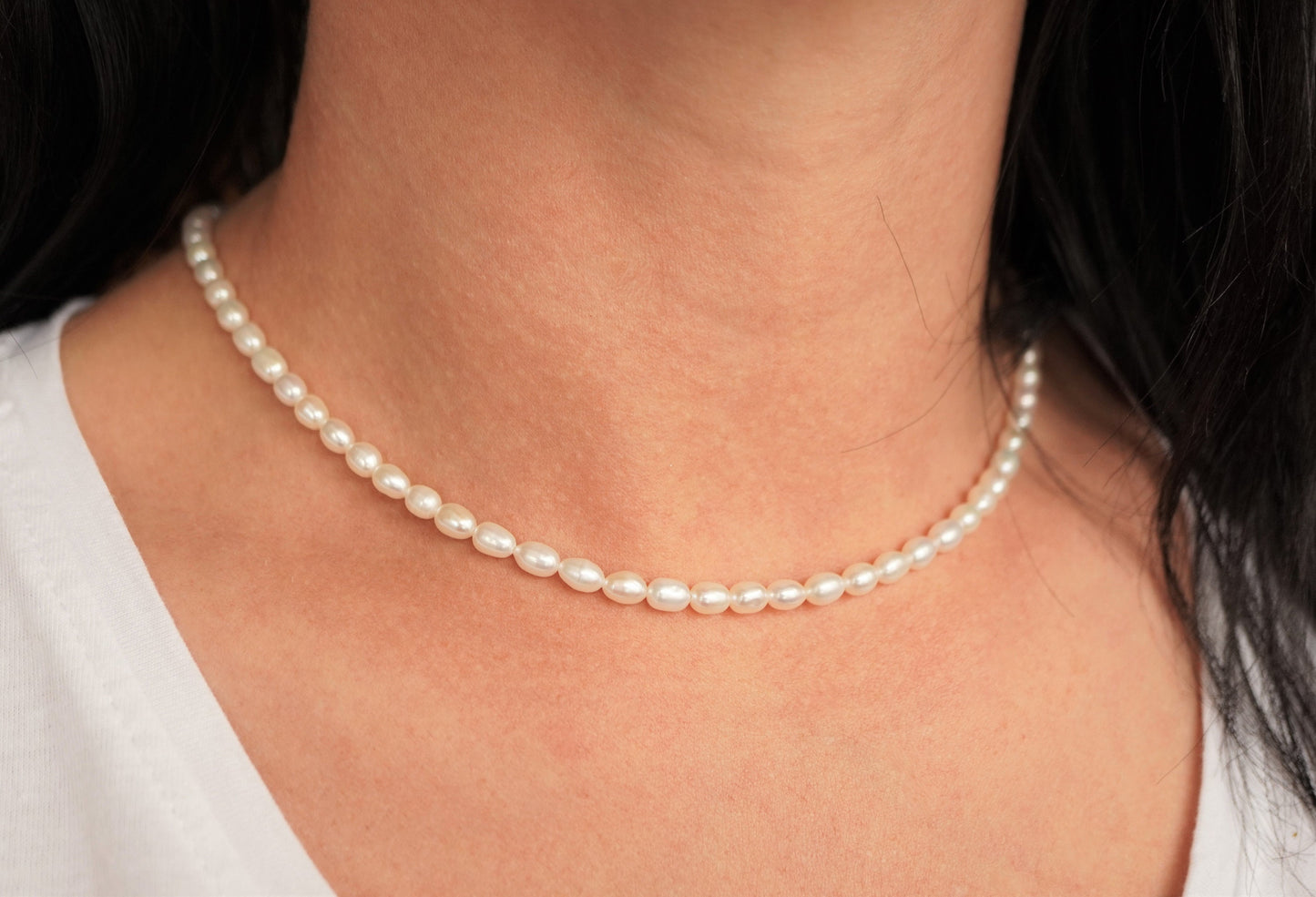 Freshwater Pearl Sterling Silver Choker * Pearl Jewellery * Bridesmaid gift * Gift for her * Feminine * Layered necklace