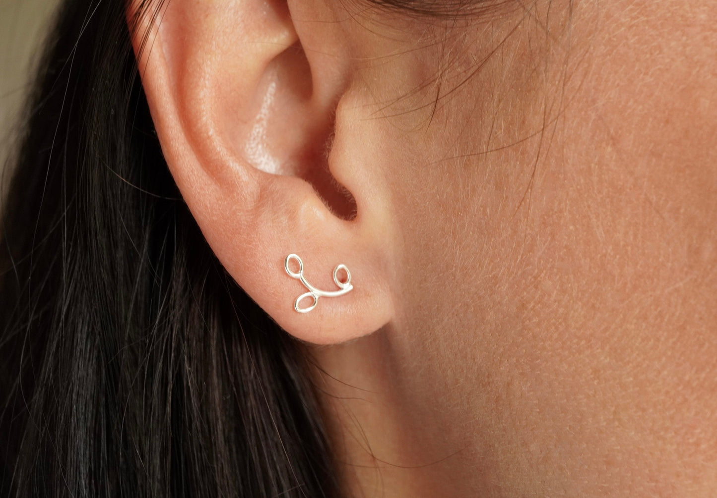 Sterling Silver Leaf Stud Earrings * Leaf jewellery * Gift for her