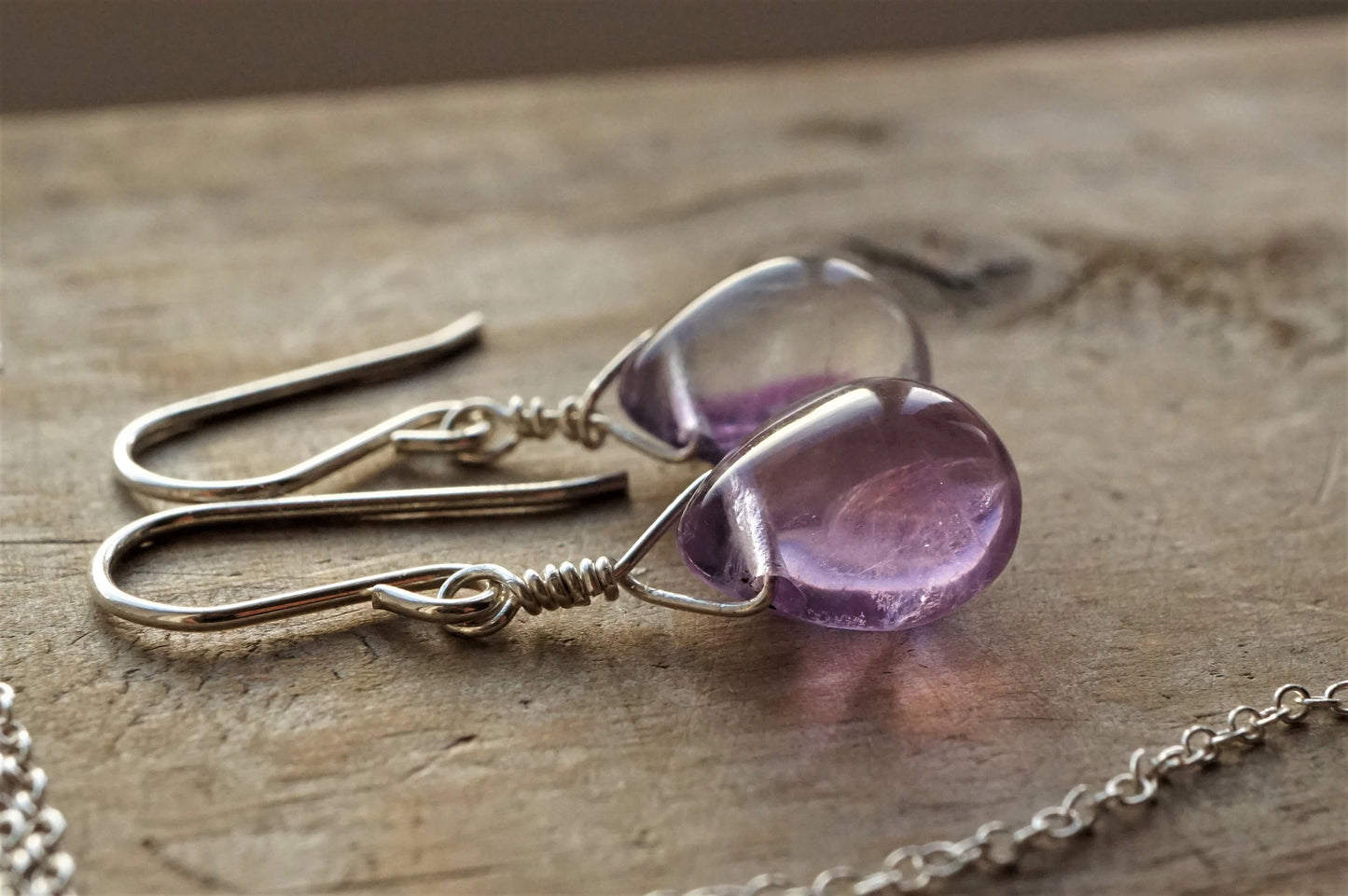 Small Fluorite Drop Necklace Sterling Silver* Dainty necklace* Gift for her* Feminine* Stone necklace* Fluorite jewelry