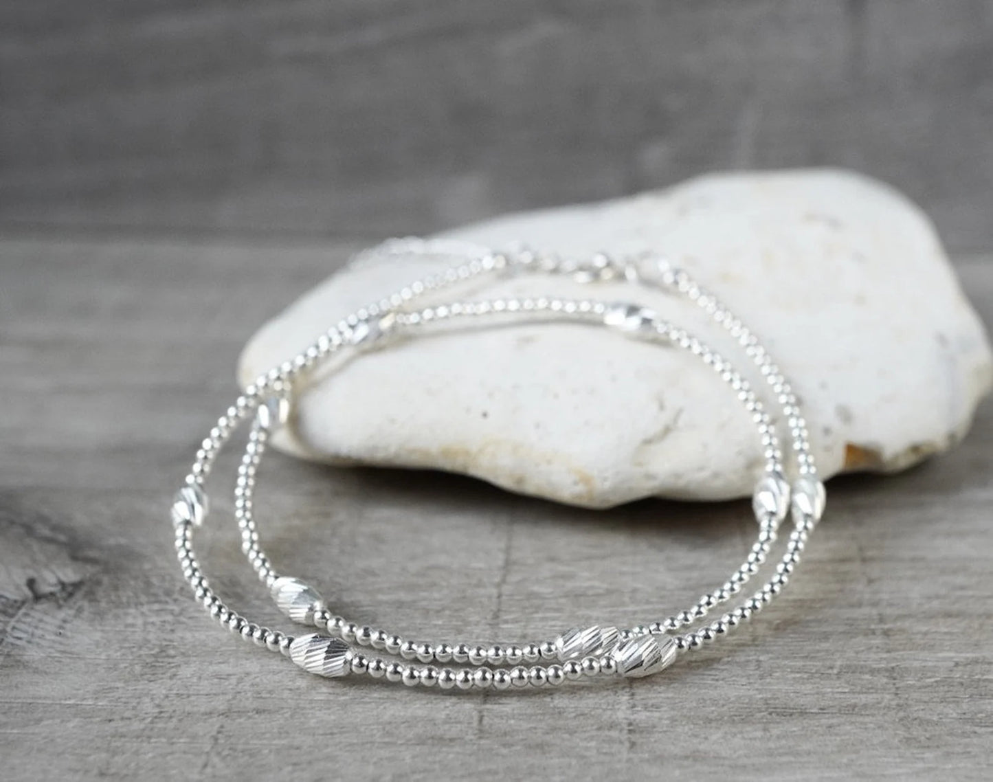 Sterling Silver Bead Necklace * Silver Jewellery * Gift for her * Feminine * Choker necklace